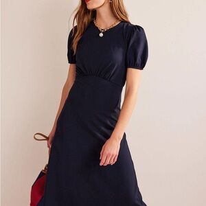 Boden Nancy Ponte Puff Sleeve Dress size 10 Navy BNWT